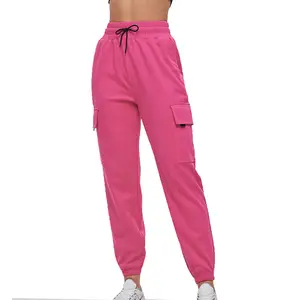 Oem & Odm personalizado sólido 100% algodón francés Terry de talla grande Fitness inferior entrenamiento Jogger deportivo Cargo pantalones para mujer