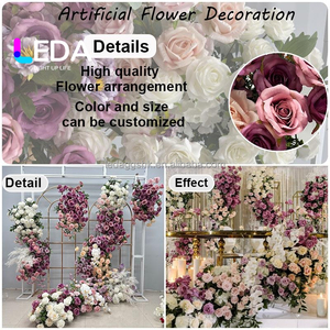 การจัดดอกไม้งานแต่งงาน LEDA ช่อดอกกุหลาบสีแดงเบอร์กันดีจากผ้าไหม ดอกไม้ประดิษฐ์สีแดง - Product Image 5