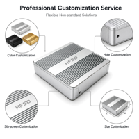 Casing Aluminium Ekstrusi Paduan Logam Pelindung EMI Kotak Mini PC Perangkat PCB IoT Layanan CNC Kustom Casing Aluminium Ekstrusi