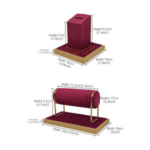 ชุดตั้งโชว์แหวนไม้และกำไลข้อมือทำจากไม้สีแดงไวน์สุดหรูสำหรับโชว์เครื่องประดับ DE-LIANG - Product Image 3