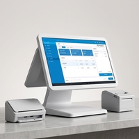 Terminal de point de vente intelligent personnalisé de 15,6 pouces avec double écran tactile, caisse enregistreuse, systèmes de point de vente Windows 10