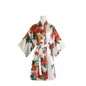 Robe de chambre en satin pour femme, imprimé floral, demi-manches, <span class=keywords><strong>kimono</strong></span>, robe de chambre, vêtements de nuit, décontractée, robe de maison, vêtements de détente, pyjama, vêtements pour femmes - Product Image 6