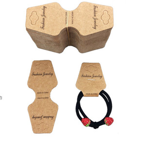 Cartes de présentation de bijoux en papier kraft découpées sur mesure avec logo imprimé pour boucles d'oreilles, colliers, bracelets et bandeaux - Product Image 1