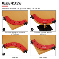 Outil de menuiserie durable pour le façonnage du bois, guide-règle pour la découpe, angle en R, arc rond, kits de menuiserie, gabarits, gabarit de rayon d'angle, routeur