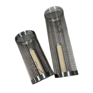 Pique-nique en plein air 304 outil de barbecue en acier inoxydable gril cylindrique filet de barbecue panier avec crochet fourchette accessoires de pique-nique - Product Image 4