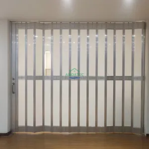 2023 preço automático transparente poliarbonato porta dobrável/fonte china atacado portas dobráveis transparente