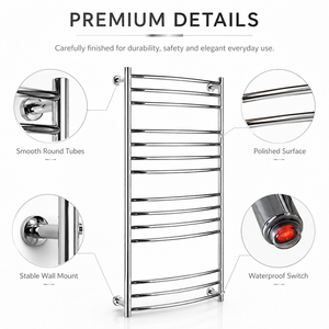 <span class=keywords><strong>Scaldasalviette</strong></span> Elettrico da Parete in Acciaio Inossidabile Resistente per Bagno, Spa e Salone - Product Image 2