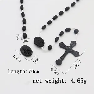 Catholic Style Plastic Buckle Luminous Beads Fluorescent Beads Rosary Necklace