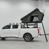 Tente de toit rigide triangulaire à extrémité en T pour camion 4x4, camping en tout-terrain