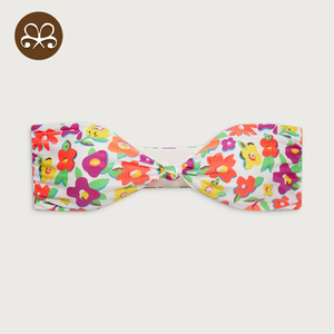 Conjunto de bikini de cintura media sexy para mujer estampado de verano personalizado traje de baño escote redondo bandeau con banda de brillo popular bikinis personalizados - Product Image 5