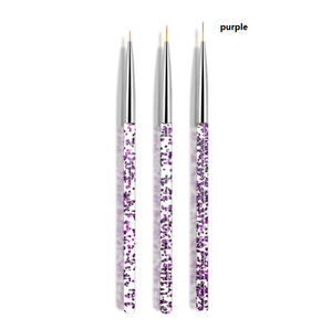 Ensemble de 3 pinceaux à manche pailleté pour nail art, pinceaux fins et longs pour la peinture au gel et la conception de manucure - Product Image 2