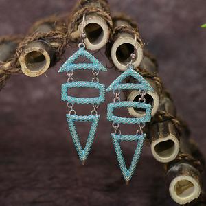 Geometric Alloy <b>Drop</b> Earrings Antique <b>Bronze</b> Plated Bohemia Style Women's Fashion Jewelry For Casual Wear - Product Image 3