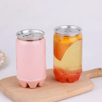 Bouteille Boisson en PET Transparente avec Capsule Aluminium à Ouverture Facile, 250ml 350ml 500ml 650ml