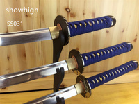 Épée Katana bleue faite à la main, ensemble de jouets, épée en bambou pour la décoration de la maison SS031