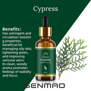 น้ำมันหอมระเหยไซเปรส 100% ออร์แกนิค พรีเมียม กลั่นด้วยไอน้ำจากธรรมชาติ จำหน่ายแบบขายส่ง สำหรับเครื่องสำอาง สบู่ เทียน ผลิตภัณฑ์ดูแลเส้นผม น้ำหอม รับผลิตแบบ OEM - Product Image 2