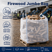 Sac Jumbo FIBC Ventilé pour Stockage de Bois de Chauffage 1500kg, Traitement Anti-UV, Réutilisable, Robuste, Saco De Lena