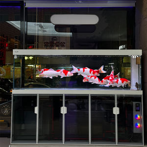 حوض سمك فاخر ذكي سعة 200 جالون مع فلتر لحوض أسماك الكوي، زجاج منخفض الحديد وإطار معدني، حوض مياه عذبة للأسماك في غرفة المعيشة - Product Image 2