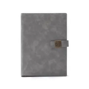 Classico A5 Pu Leather blocco note a fogli mobili Logo personalizzato diario chiusura magnetica quaderno raccoglitore ad anelli Planner Journal Gift