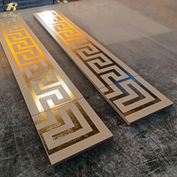 Springletile Bandes de carreaux décoratifs blanc et or Design d'intérieur maison 3D pour salon mur sol carreaux de bordure en céramique