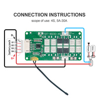 TDT 4S 12V LiFePO4 BMS 5A 10A 15A 20A 25A 30A Placa de Protección y Equilibrio de Celdas, Sistema de Gestión de Baterías de Litio para Paquetes de Baterías