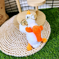 En gros, Pendentifs en peluche mignons en forme de grande oie blanche, Pendentifs de sac, Porte-clés, Porte-clés en peluche de poupée de dessin animé exquise, Petits pendentifs cadeaux