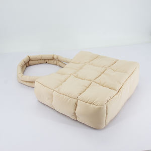 Trọng lượng nhẹ có thể gập lại hai-xử lý bông Weekender qua đêm túi nylon Vai Túi Xách làm việc du lịch Satchel PURSE puffer Tote cho - Product Image 4