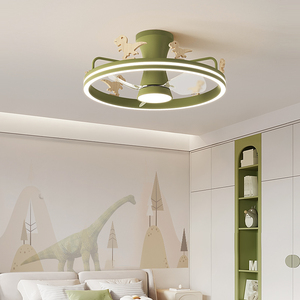Carino 20 pollici piccolo dinosauro intelligente ventilatore da soffitto a LED 3 lame ferro corpo DC per camera da letto del ragazzo moderno telecomando - Product Image 1