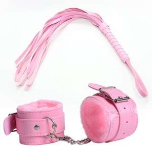 Flirten <span class=keywords><strong>Adult</strong></span> Games Fetisch für Frau Paare Sklave Erotik Spielzeug Fesseln Plüsch Sex Handschellen Peitsche BDSM Bondage Set - Product Image 5