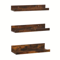 Ensemble de 3 étagères flottantes modernes robustes en bois et en fer, installation facile, montage mural, rangement pour épices de cuisine, salle de bain, chambre à coucher, salon
