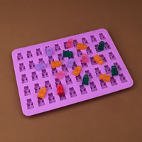 50 grilles de bonbons ours silicone moule glaçon moule gommes à la main bricolage silicone chocolat moule
