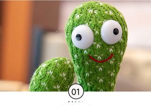 Cactus Électrique Interactif Enchantant Dansant, Chantant et Parlant, Peluche 32cm, Rembourrage de Qualité en Polyester, Fabriqué au Henan, Idéal Noël - Product Image 3