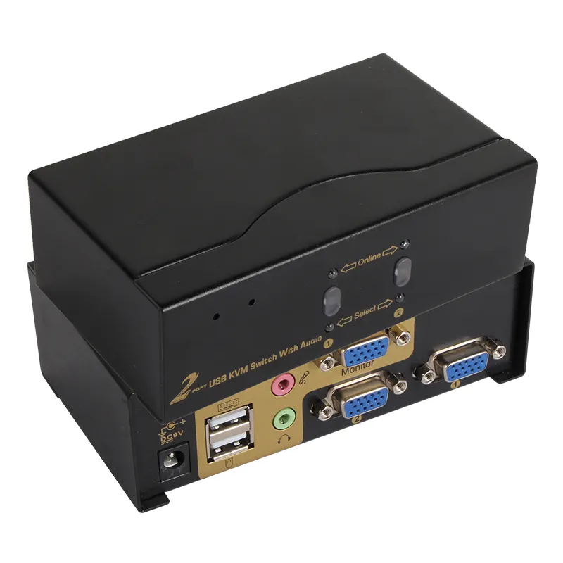 สวิตช์ VGA KVM VCOM สำหรับคอมพิวเตอร์คู่ไปยังจอภาพกล่องเลือกวิดีโอแบบ2 in 1 OUT FHD 1080P