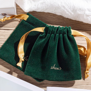 Sac cadeau en coton recyclable avec cordon de serrage, logo imprimé, pour écouteurs, vêtements, artisanat, vente en gros, pochette d'emballage en flanelle - Product Image 6