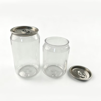 Bouteilles en plastique PET avec bouchon en aluminium de qualité alimentaire personnalisables, contenants vides pour l'emballage de soda, de jus, de bière et d'eau purifiée