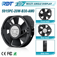 Ventilateur axial 200V AC à haut débit d'air pour armoire de ventilation et de refroidissement, 5915PC-20W-B30-AM0, ventilateur de dissipation thermique de qualité industrielle à roulement à billes