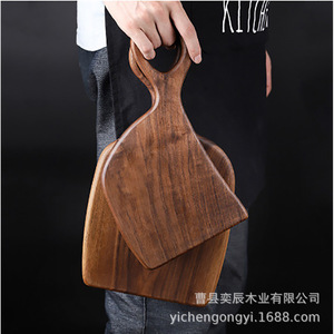 Walnut Wood Cutting <b>Board</b> Solid Wood With Handle For Kitchen Use Rectangle Shape Irregular Design Cao County Origin - Product Image 3