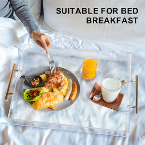 Plateau en acrylique personnalisé, plateau en acrylique transparent avec poignée plateau de <span class=keywords><strong>Table</strong></span> basse - Product Image 4