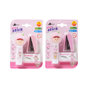 Miax Peach Glue Stick Set Mini Stapler 1000Pcs Solid Glue Student Stationery - Product Image 5