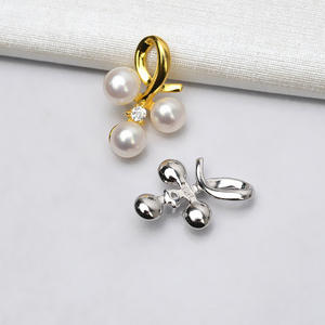 Pendentif en argent S925 multi-perles à 3 perles, tête de pendentif pour femme, accessoires de bijoux en perles DIY, plateau vide, pendentifs semi-perles faits à la main, breloques - Product Image 2