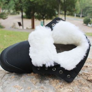 Botas de nieve para hombre, impermeables, antideslizantes, forradas con lana y piel de oveja, zapatos cálidos de invierno - Product Image 1