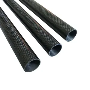 Tubo redondo de fibra de carbono completo 3K, tubo cuadrado, tubo enrollable, tubo de ala hueca de fibra de carbono RC