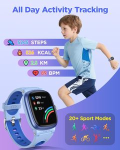 Reloj Inteligente Anyloop para Niños con Monitor de Ritmo Cardíaco, Juegos, Alarma, Podómetro, Registro de Calorías, Pantalla de 1.5 Pulgadas, Diseño Rectangular (Azul) - Product Image 2