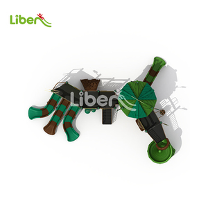 สวนสนุกธีมป่าพร้อมสนามเด็กเล่นกลางแจ้ง มีสไลเดอร์และเก้าอี้กลองสำหรับเด็ก - Product Image 2