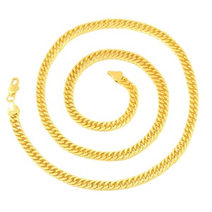 Collar de imitación de oro de 18 quilates, cadena plana chapada de 4 mm, joyería unisex, regalo, cadena de moda informal, 18, 20, 22, 24, 26, 28, 30 pulgadas - Product Image 5