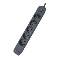 Enchufe de Extensión en Oferta, 5 Tomas de Corriente Alterna, 2 Puertos USB Tipo C, Enchufe Estándar Europeo, Material de PC Ignífugo