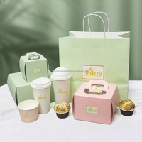 Boîtes à gâteaux personnalisées, nouvelles, élégantes, fantaisie, en forme de beignets, de gaufres, de tartes, pliables, pour biscuits, emballages de pâtisserie, boîtes à pâtisserie en papier avec fenêtre