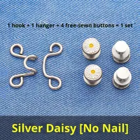 DWDP YN Accessoires vestimentaires : Ajusteur de bouton sans couture pour pantalons, jeans, jupes, manches – Ensemble de boutons-pression métalliques à quatre pans pour la taille