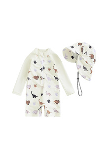 Conjunto <span class=keywords><strong>de</strong></span> Traje <span class=keywords><strong>de</strong></span> <span class=keywords><strong>Baño</strong></span> <span class=keywords><strong>de</strong></span> una Pieza con Cremallera y Estampado <span class=keywords><strong>de</strong></span> Animales <span class=keywords><strong>de</strong></span> Dibujos Animados para Bebé 2026, Traje <span class=keywords><strong>de</strong></span> Surf con Gorra a Juego - Product Image 3
