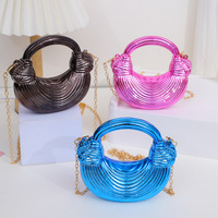 Nouveau Sac à Bandoulière Décontracté en Acrylique au Design Mignon 2026 pour Femme, Mini Sac à Main en Polyester avec Fermeture Magnétique, Sac à l'Épaule Unique