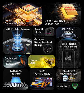 <span class=keywords><strong>Ulefone</strong></span> <span class=keywords><strong>Armor</strong></span> X32 Pro 5G <span class=keywords><strong>4G</strong></span> 3G สมาร์ทโฟน Android 15 กล้องใต้น้ำ โหมดถือมือถือแบบสวมถุงมือ กล่องเครื่องมือดิจิทัล NFC IR Blaster โทรศัพท์ที่ทนทาน - Product Image 5